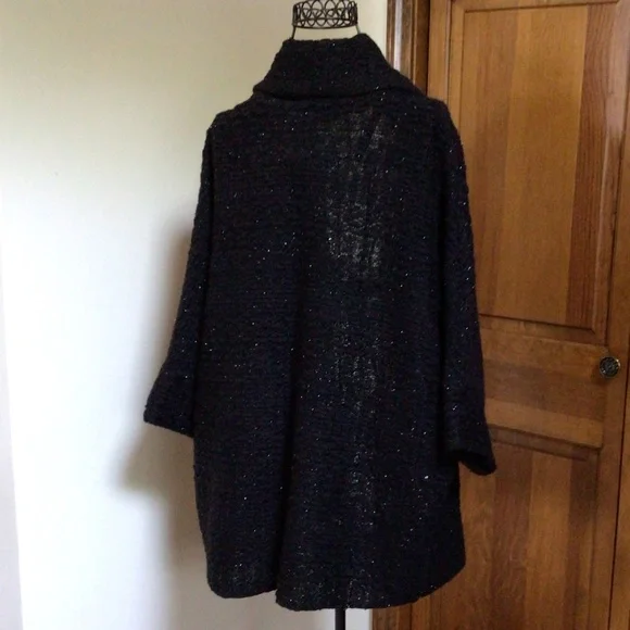 Camomilla knit jacket, black, glitter specs, 3/4 sleeves 44 - Picture 4 of 9